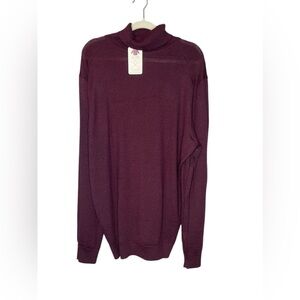 NWT SVTR Merino Wool blend purple turtle neck sweater XXL